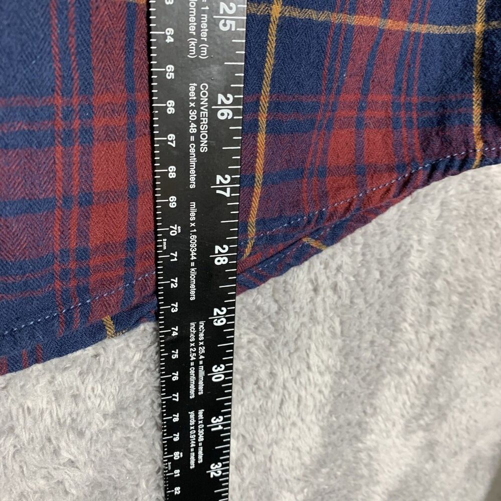George Men's Plaid Long Sleeve Shirt XL (46-48) Red & Blue Cotton - Picture 3 of 8